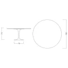 Eero Saarine Tulip tafel H 74 met rond blad in Verde Alpi marmer - Scarlet Viadurini