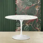 Tulp Tafel Eero Saarinen H 73 met Carrara Marmeren Bovenblad Made in Italy - Scarlet Viadurini