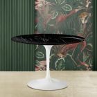 Eero Saarinen Tulip Table H 73 met zwart Marquinia marmeren blad Made in Italy - Scarlet Viadurini