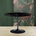 Eero Saarinen Tulp Tafel H 74 met Zwart Marquinia Marmeren Bovenblad Made in Italy - Scarlet