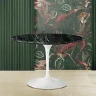 Eero Saarinen Tulip Tafel H 73 met Groen Alpi Marmer Bovenblad Made in Italy - Scarlet Viadurini