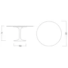 Tulp Tafel Eero Saarinen H 73 in Calacatta Michelangelo Made in Italy - Scharlaken Viadurini