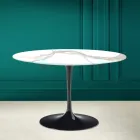 Tulp Tafel Eero Saarinen H 73 in Calacatta Michelangelo Made in Italy - Scharlaken Viadurini