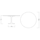 Tulp Tafel Eero Saarinen H 73 in Diamantcreme Keramiek Made in Italy - Scarlet Viadurini