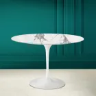 Tulp Tafel Eero Saarinen H 73 in Invisible Select Ceramic Made in Italy - Scarlet Viadurini