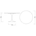 Tulp Tafel Eero Saarinen H 73 in Invisible Select Ceramic Made in Italy - Scarlet Viadurini