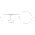 Tulp Tafel Eero Saarinen H 73 in Invisible Select Ceramic Made in Italy - Scarlet Viadurini