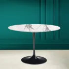 Tulp Tafel Eero Saarinen H 73 in Invisible Select Ceramic Made in Italy - Scarlet Viadurini