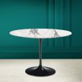 Tulp Tafel Eero Saarinen H 73 in Invisible Select Ceramic Made in Italy - Scarlet