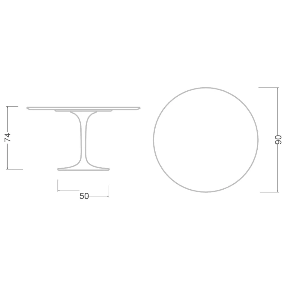 Tulp Tafel Eero Saarinen H 73 in Keramiek Kira Made in Italy - Scharlaken Viadurini