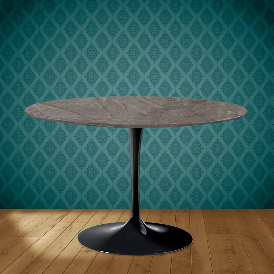 Tulp Tafel Eero Saarinen H 73 in Keramiek Kira Made in Italy - Scharlaken Viadurini