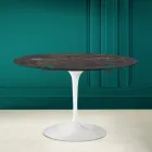 Tulp Tafel Eero Saarinen H 73 in Keramiek Noir Desire Made in Italy - Scarlet Viadurini