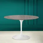 Tulp Tafel Eero Saarinen H 73 in Keramiek Pietra Grijs Made in Italy - Scarlet Viadurini
