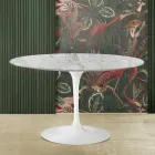Tulp Tafel Eero Saarinen H 73 in Arabescato Marmer Gemaakt in Italië Viadurini
