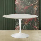 Eero Saarinen H 73 Tulip Tafel in Goud Caracatta Marmer Gemaakt in Italië Viadurini