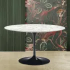 Tulp Tafel Eero Saarinen H 73 in Carrara Marmer Gemaakt in Italië Viadurini