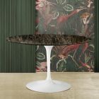 Eero Saarinen Tulip Table H 73 in Emperador Dark Marble Made in Italy Viadurini