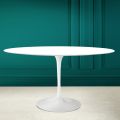 Tulp Tafel Eero Saarinen H 74 Ovaal in Absoluut Wit Keramiek Made in Italy - Scarlet