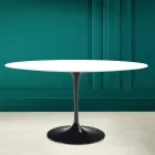 Tulp Tafel Eero Saarinen H 73 Ovaal in Absoluut Wit Keramiek Made in Italy - Scarlet Viadurini