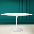 Tulip Eero Saarinen H 73 ovale tafel in keramische diamantcrème Made in Italy - Scarlet