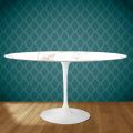 Tulp Tafel Eero Saarinen H 74 Ovaal in Keramiek Entzo Made in Italy - Scharlaken
