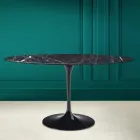 Tulp Tafel Eero Saarinen H 73 Ovaal in Keramiek Marquinia Made in Italy - Scharlaken Viadurini