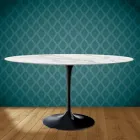Tulp Tafel Eero Saarinen H 73 Ovaal in Keramiek Morpheus Made in Italy - Scharlaken Viadurini
