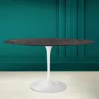 Tulp Tafel Eero Saarinen H 73 Ovaal in Keramiek Noir Desire Made in Italy - Scarlet Viadurini