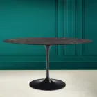 Tulp Tafel Eero Saarinen H 73 Ovaal in Keramiek Noir Desire Made in Italy - Scarlet Viadurini