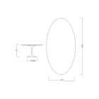 Tulp Tafel Eero Saarinen H 73 Ovaal in Keramiek Noir Laurent Made in Italy - Scarlet Viadurini