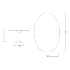 Tulp Tafel Eero Saarinen H 73 Ovaal in Keramiek Noir Laurent Made in Italy - Scarlet Viadurini