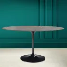 Tulp Tafel Eero Saarinen H 73 Ovaal in Keramiek Pietra Grijs Made in Italy - Scarlet Viadurini