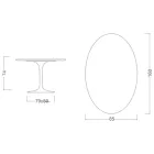 Tulp Tafel Eero Saarinen H 73 Ovaal in Keramiek Rem Made in Italy - Scharlaken Viadurini