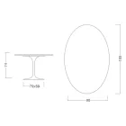 Tulp Tafel Eero Saarinen H 73 Ovaal in Keramiek Rem Made in Italy - Scharlaken Viadurini