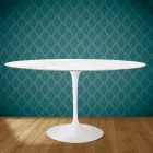 Tulp Tafel Eero Saarinen H 73 Ovaal in Keramiek Rem Made in Italy - Scharlaken Viadurini