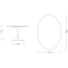 Tulp Tafel Eero Saarinen H 73 Ovaal in Keramiek Rem Made in Italy - Scharlaken Viadurini