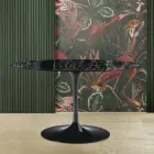 Eero Saarinen Tulip Tafel H 73 Ovaal in Groen Alpi Marmer Made in Italy - Scarlet Viadurini