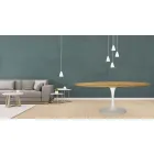 Tulp Tafel Eero Saarinen H 73 Ovaal in Natuurlijk Eiken Gemaakt in Italië - Scharlaken Viadurini