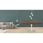 Tulip Tafel Eero Saarinen H 73 Ovaal in Kersen gebeitst Eiken Made in Italy - Scarlet Viadurini