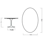 Tulip Tafel Eero Saarinen H 73 Ovaal in Kersen gebeitst Eiken Made in Italy - Scarlet Viadurini