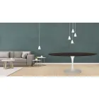 Tulip Tafel Eero Saarinen H 73 Ovaal in Moka Gebeitst Eiken Made in Italy - Scarlet Viadurini