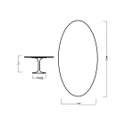 Eero Saarinen Tulip Tafel H 73 Ovaal in Zwart Gebeitst Eiken Made in Italy - Scarlet Viadurini