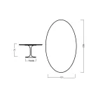 Eero Saarinen Tulip Tafel H 73 Ovaal in Licht Walnoot Gebeitst Eiken Made in Italy - Scarlet Viadurini