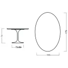 Eero Saarinen Tulip Tafel H 73 Ovaal in Licht Walnoot Gebeitst Eiken Made in Italy - Scarlet Viadurini
