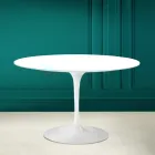Tulip Tafel Eero Saarinen H 73 Rond in Absoluut Wit Made in Italy - Scarlet Viadurini