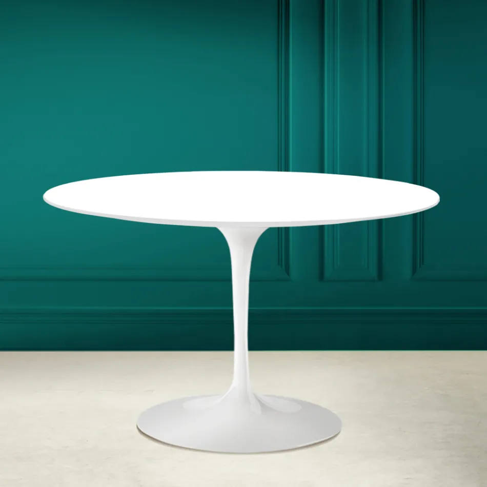 Tulip Tafel Eero Saarinen H 73 Rond in Absoluut Wit Made in Italy - Scarlet Viadurini