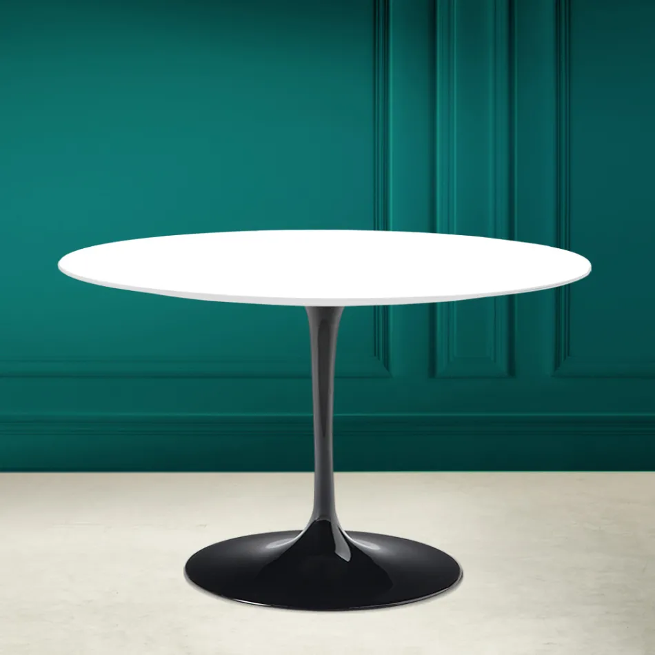 Tulip Tafel Eero Saarinen H 73 Rond in Absoluut Wit Made in Italy - Scarlet Viadurini