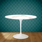 Tulp Tafel Eero Saarinen H 73 Rond in Keramiek Entzo Made in Italy - Scharlaken Viadurini