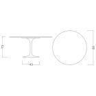Tulip Table Eero Saarinen H 73 Rond in Entzo Keramiek Made in Italy - Scarlet Viadurini