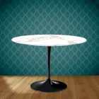 Tulp Tafel Eero Saarinen H 73 Rond in Keramiek Entzo Made in Italy - Scharlaken Viadurini